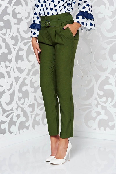 Pantaloni de damă conici cu și cordon lat Reinette | Coton.ro