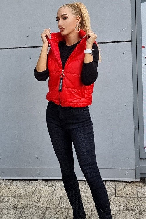 Berri Advanced punch Vestă de damă MDSWB Pamela roșie sport scurtă din fâș cu buzunare practice  | Coton.ro