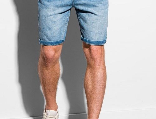 Pantaloni scurți de blugi MKLDJY Ombre pentru bărbați casual albaștri cu buzunare