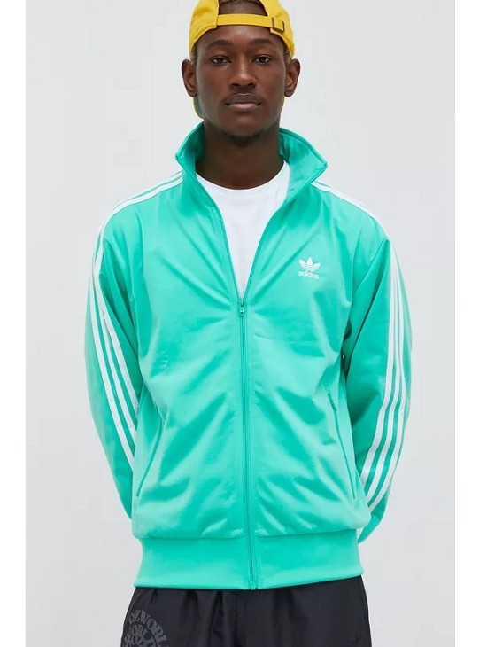 hot will do Bare Bluză de trening Adidas Originals pentru bărbați, verde, cu guler ridicat  și fermoar | Coton.ro