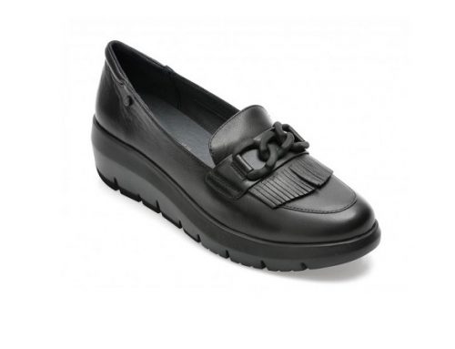 Stonefly PJY253Y, pantofi de damă casual din piele naturală, negri, cu platformă