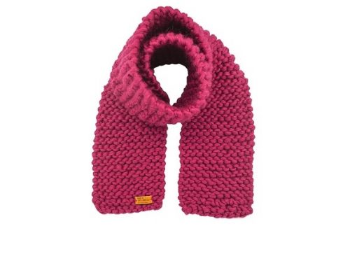 Fular de damă tricotat Roșia Montană FBJ242L, roz, din lână merinos