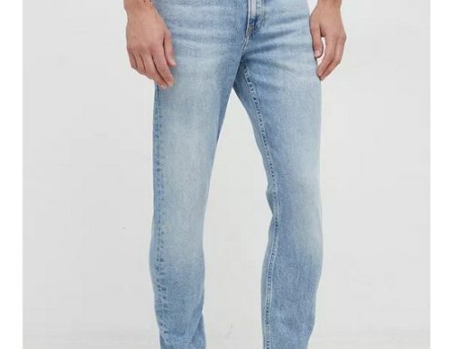 Blugi Calvin Klein Jeans pentru bărbați, albaștri, conici, cu talie normală