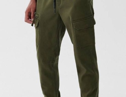 Pantaloni jogger Cropp pentru bărbați, verzi, din bumbac, cu tiv elastic și șnur în talie