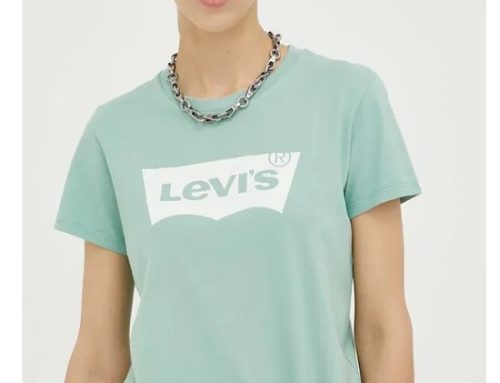 Levi’s JBD42J, tricou de damă lejer, verde, din bumbac subțire și moale